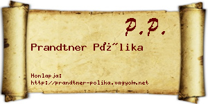 Prandtner Pólika névjegykártya